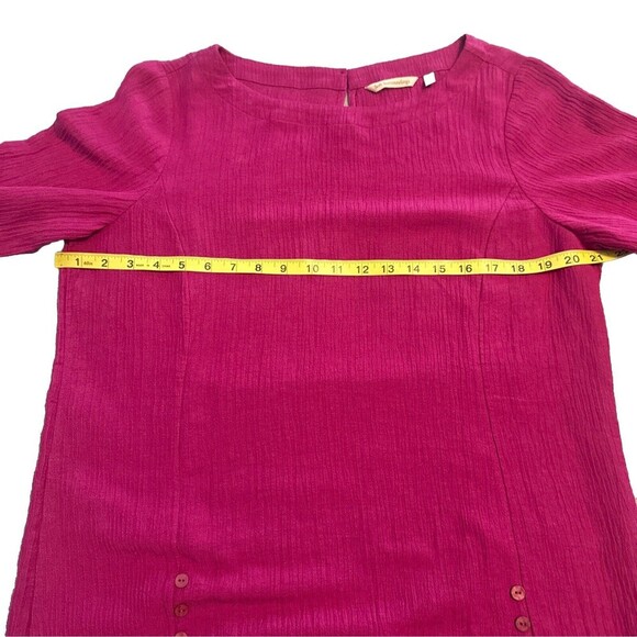 Women’s Soft Surroundings PINK Ramie Rayon Tunic Top Gauze Textured Buttons Sz M - Picture 8 of 9
